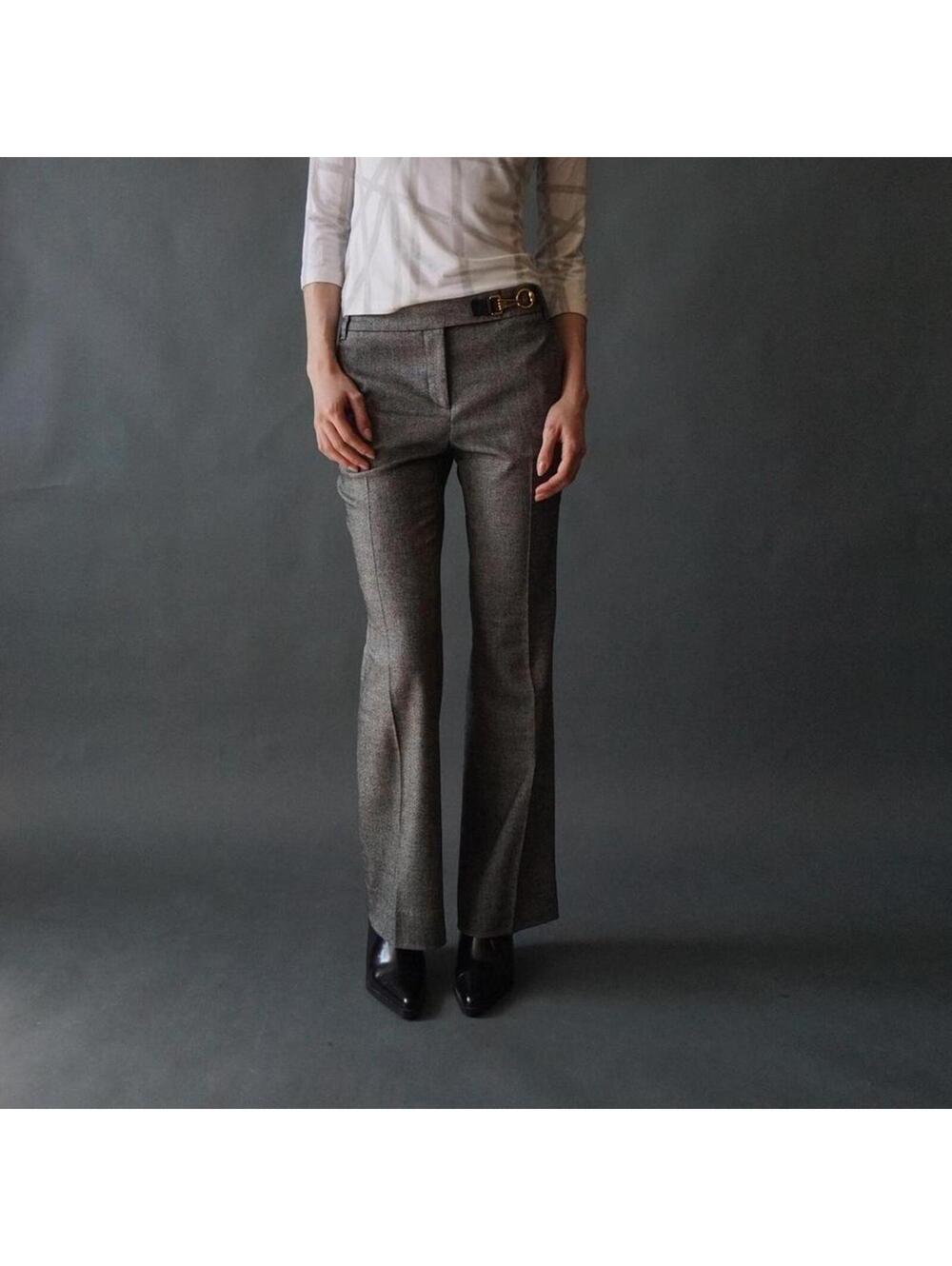 Gucci by Tom Ford Horsebit Detail Flared Trousers